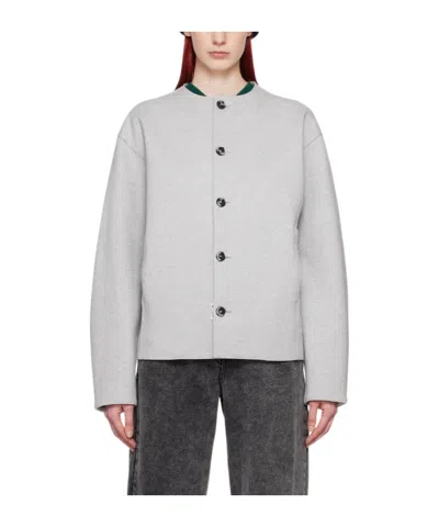 Ader Error Round-collar Button-down Sweater In White