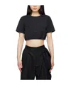 Ader Error Round Collar Short T-shirt In Black