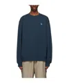 Ader Error Round Neck Hoodie In Blue