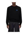 Ader Error Round Neck Pullover Woolen Sweater In Black