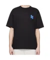 Ader Error Round Neck Short Sleeve T-shirt In Black