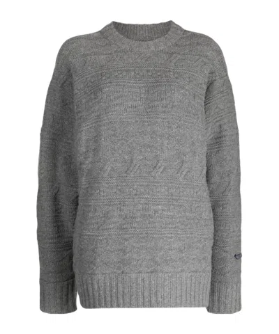 Ader Error Seltic Knitted Long-sleeved Sweater In Gray