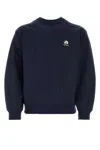 Ader Error Crew Neck Cotton Blend Sweatshirt In Blue