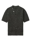 Ader Error Short-sleeve Button Knit Top In Black