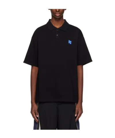 Ader Error Short-sleeved Polo Shirt In Black
