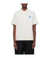 Ader Error Gray Spread Collar Polo In White