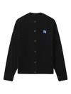 Ader Error Sig; Bl Tag Button-fastening Logo-patch Cardigan In Black