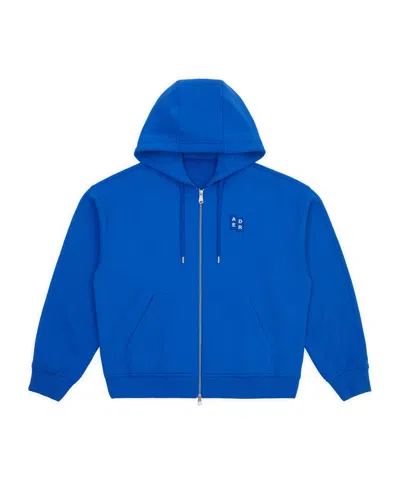 Ader Error Significant Collection Trs Tag Hooded Sweater In Blue