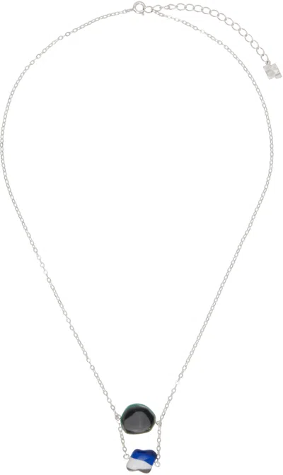 Ader Error Silver Rapil Necklace In Green