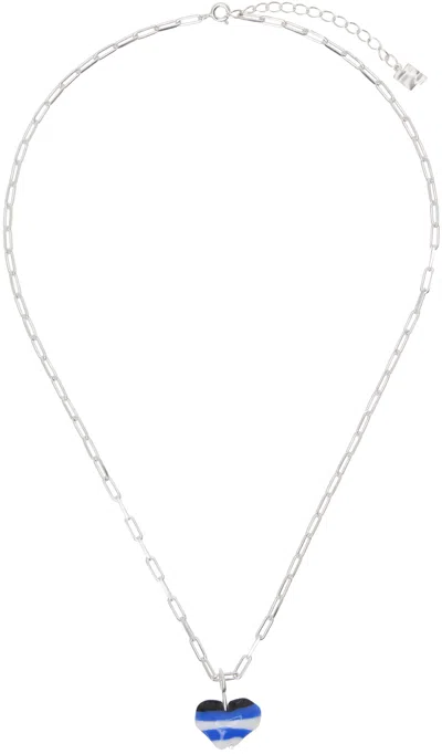 Ader Error Silver Rapil Necklace In Noir