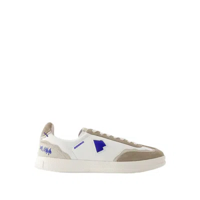 Ader Error Raff Logo-embroidered Leather Sneakers In White