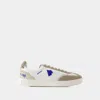 Ader Error Raff Logo-embroidered Leather Sneakers In White