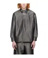 Ader Error Square Collar Zipper Shirt In Black