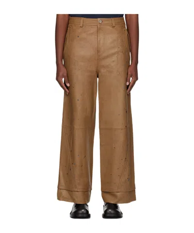Ader Error Stitched Waist Loop Casual Pants In Brown