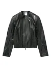 Ader Error Striped Leather Jacket