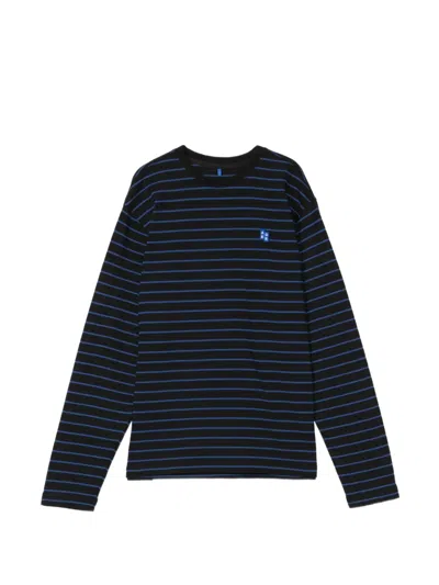 Ader Error Striped Long-sleeve T-shirt In Black