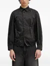Ader Error Striped-pattern Gathered Shirt In Black