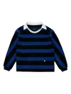 Ader Error Striped-pattern Long-sleeves Polo Shirt In Blue