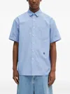 Ader Error Striped Short-sleeve Shirt In Blue