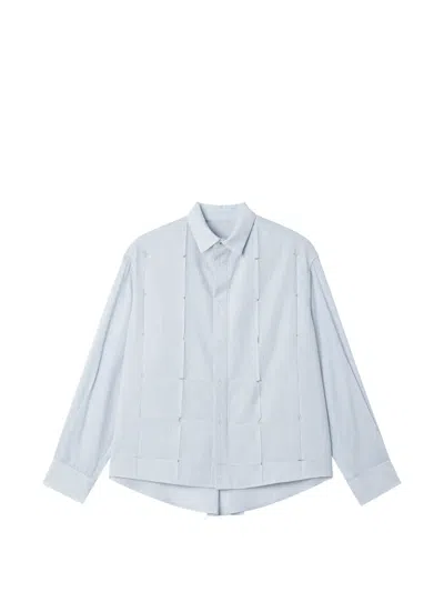 Ader Error Stripe-pattern Cut-out Shirt In Blue