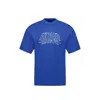 Ader Error Solid Color Crew-neck T-shirt With Embroidered Logo In Blue