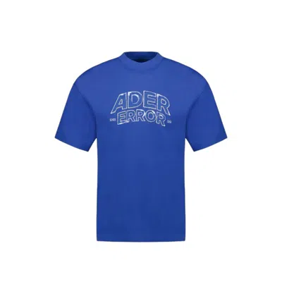 Ader Error Logo-embroidered Drop Shoulder T-shirt In Blue