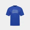 Ader Error Solid Color Crew-neck T-shirt With Embroidered Logo In Blue
