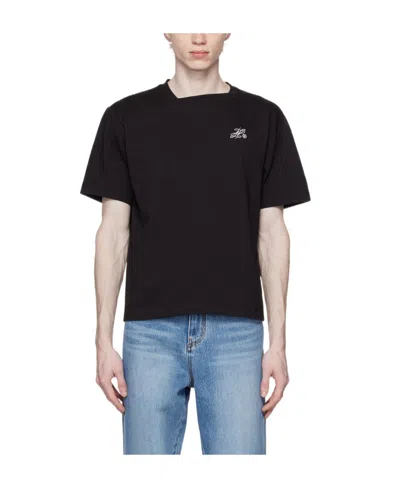 Ader Error T-shirt With Round Neck And Short Sleeves In Black