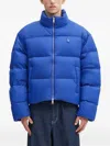 Ader Error Tag Down Jacket In Blue