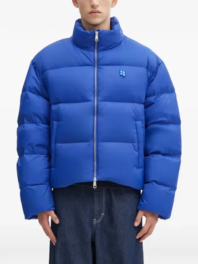 Ader Error Tag Down Jacket In Blue