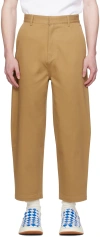 ADER ERROR TAN SIGNIFICANT TAG TROUSERS