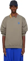 ADER ERROR TAUPE SIGNIFICANT PATCH SWEATSHIRT