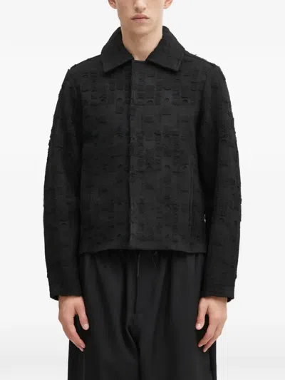 Ader Error Textured Buttoned Cardigan In Black