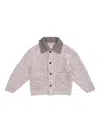 Ader Error Textured-collar Elbow-patch Cardigan In Pink