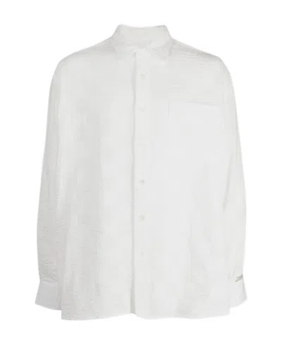 Ader Error Textured Lapel Shirt In White
