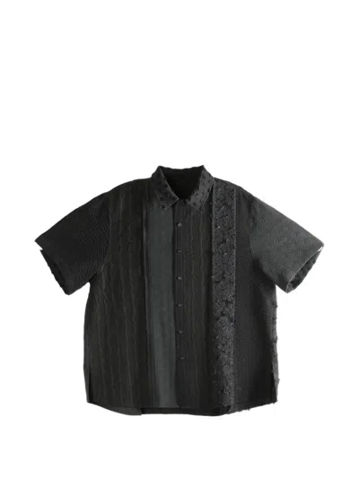 Ader Error Textured Short-sleeve Shirt In Black