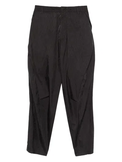 Ader Error Trousers With A Wrinkled Effect In Black