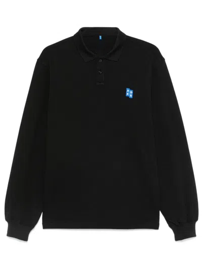 Ader Error Trs Tag Polo Top In Black