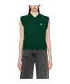 Ader Error V-neck Knitted Vest In Green