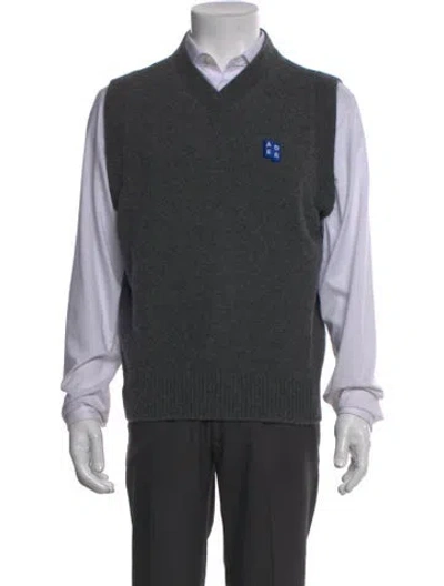 Pre-owned Ader Error V-neck Sleeveless Sweater Vest In Gray