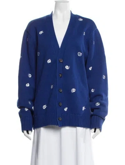 Pre-owned Ader Error V-neck Sweater In Blue