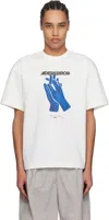 Ader Error Hand-print Cotton T-shirt In Off White