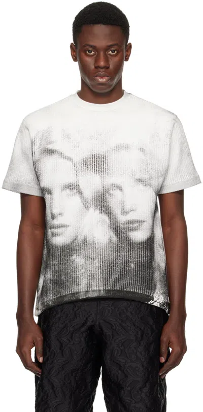 Ader Error White & Black Twin Face 02 T-shirt