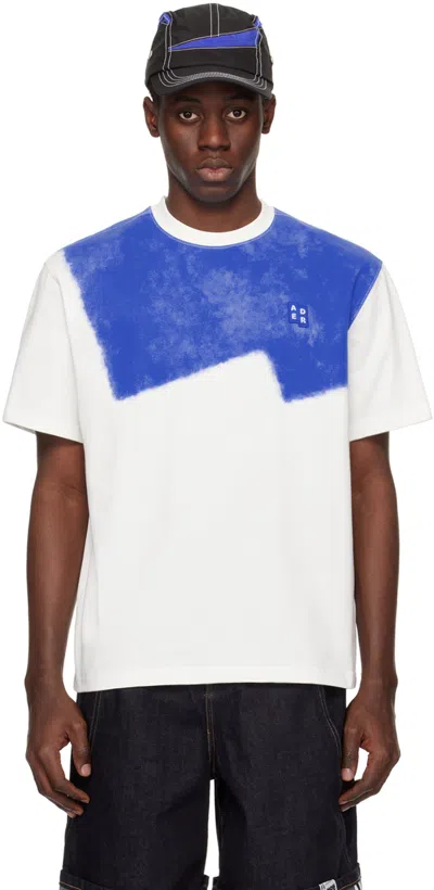 Ader Error White & Blue Significant Printed T-shirt In Off White