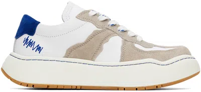 Ader Error Paneled Leather Sneakers In White