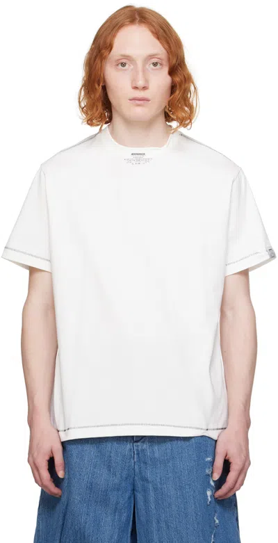 Ader Error White Graphic T-shirt In Off White