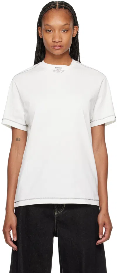 Ader Error White Langle T-shirt In Off White