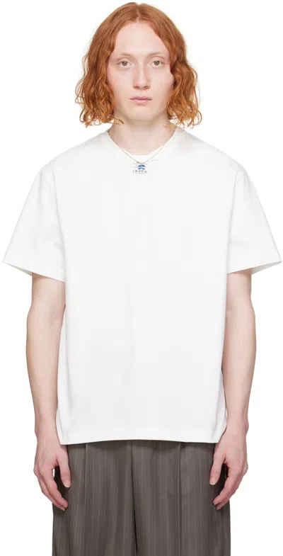 Ader Error White Langle T-shirt In Off White