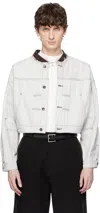 Ader Error Long Sleeve Denim Jacket In White