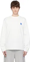 Ader Error White Patch Long Sleeve T-shirt In Off White